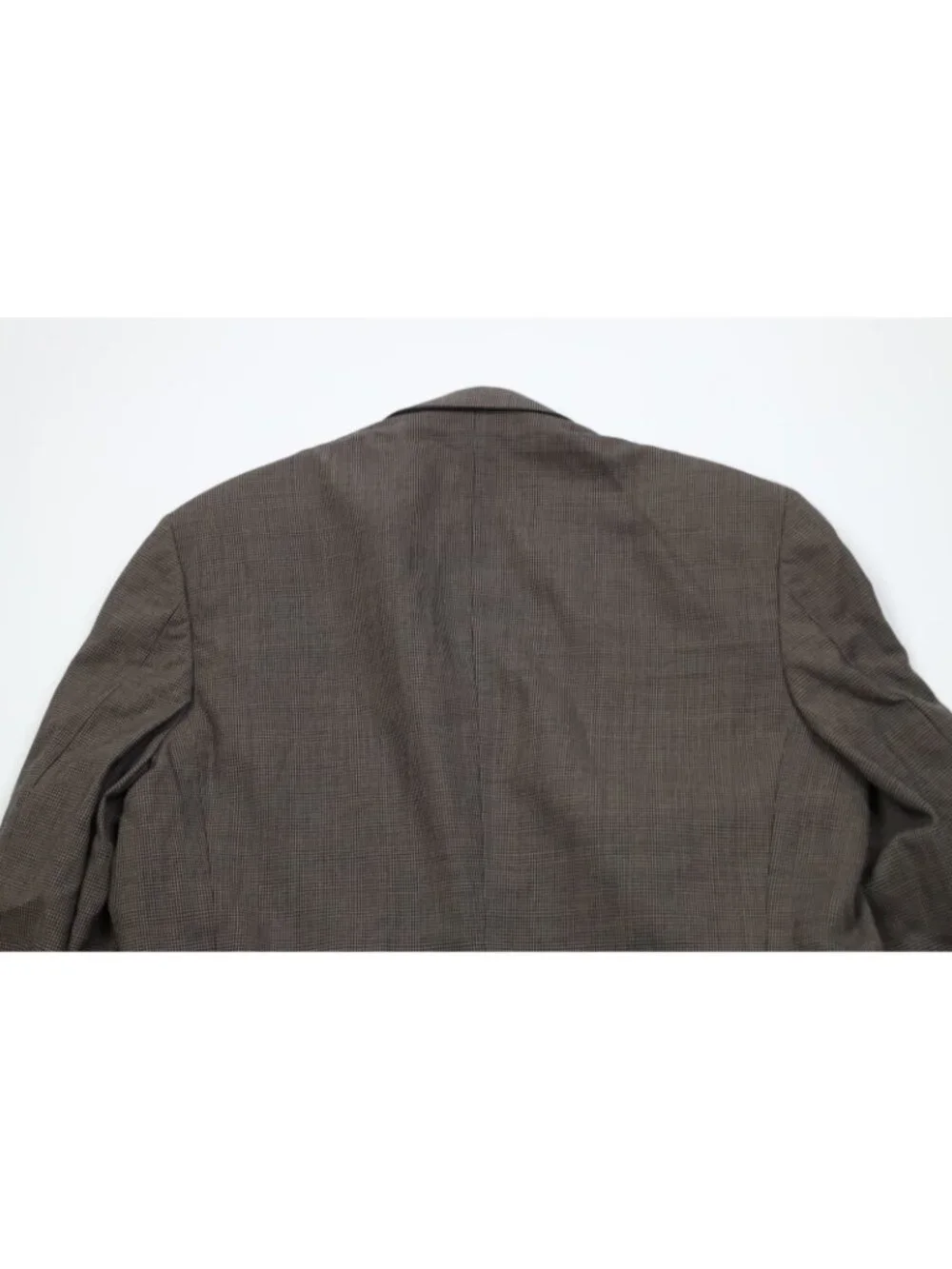 Vtg 70s Mens 40L 2 Piece Wool Houndstooth Suit Wedding Brown Wide Leg 32x33 USA